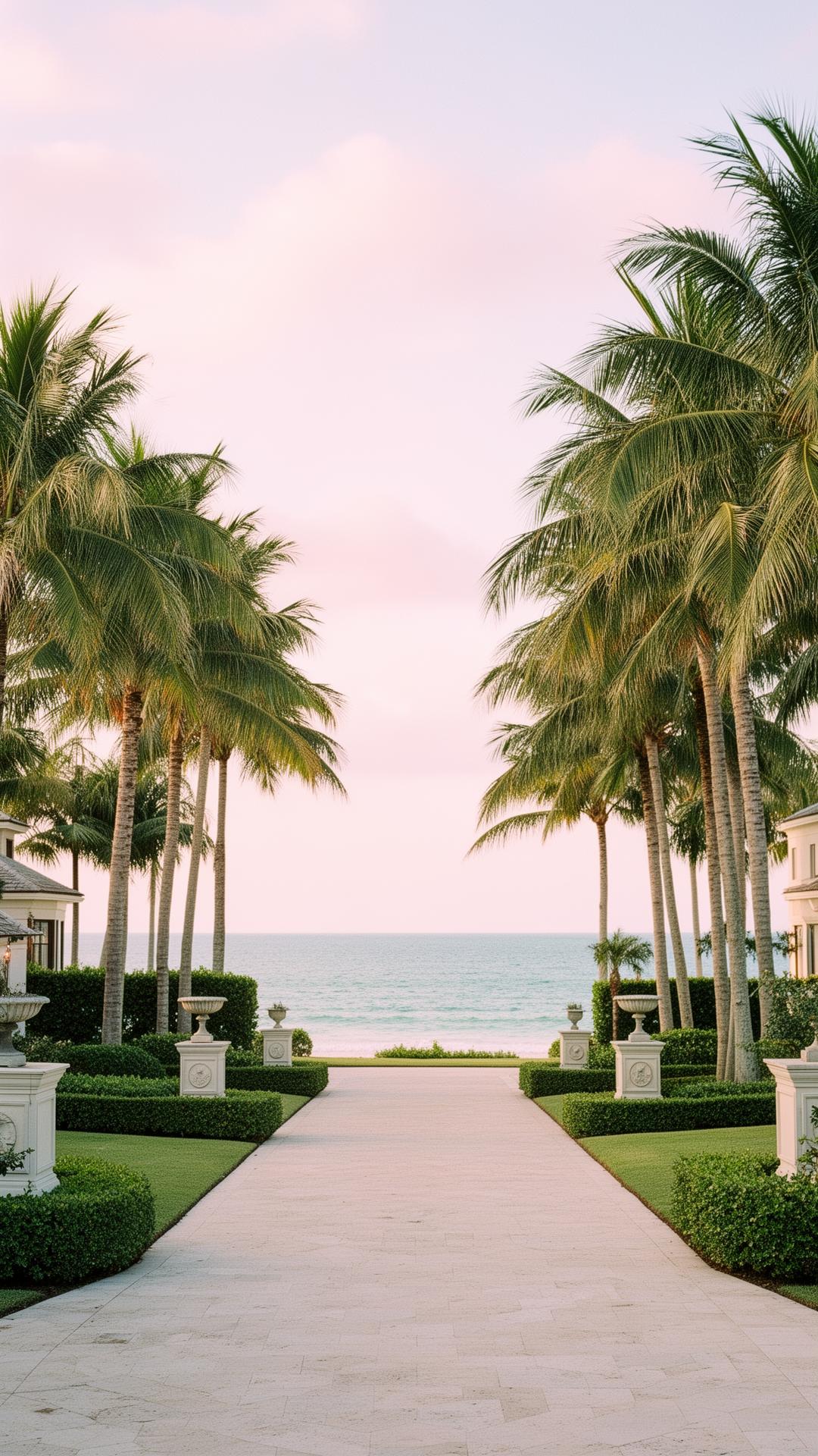 Sunlit Boca Raton residential street at golden hour